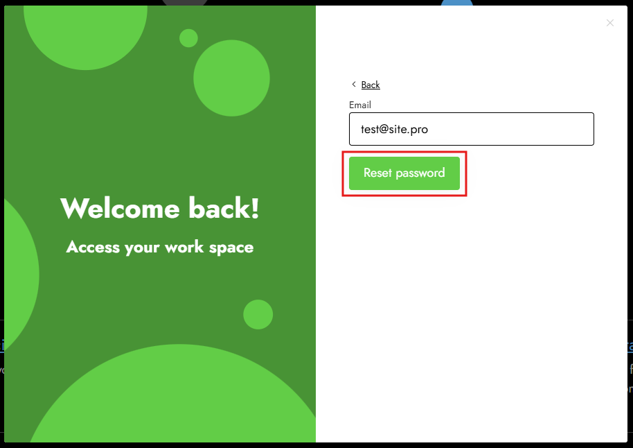 Password recovery form